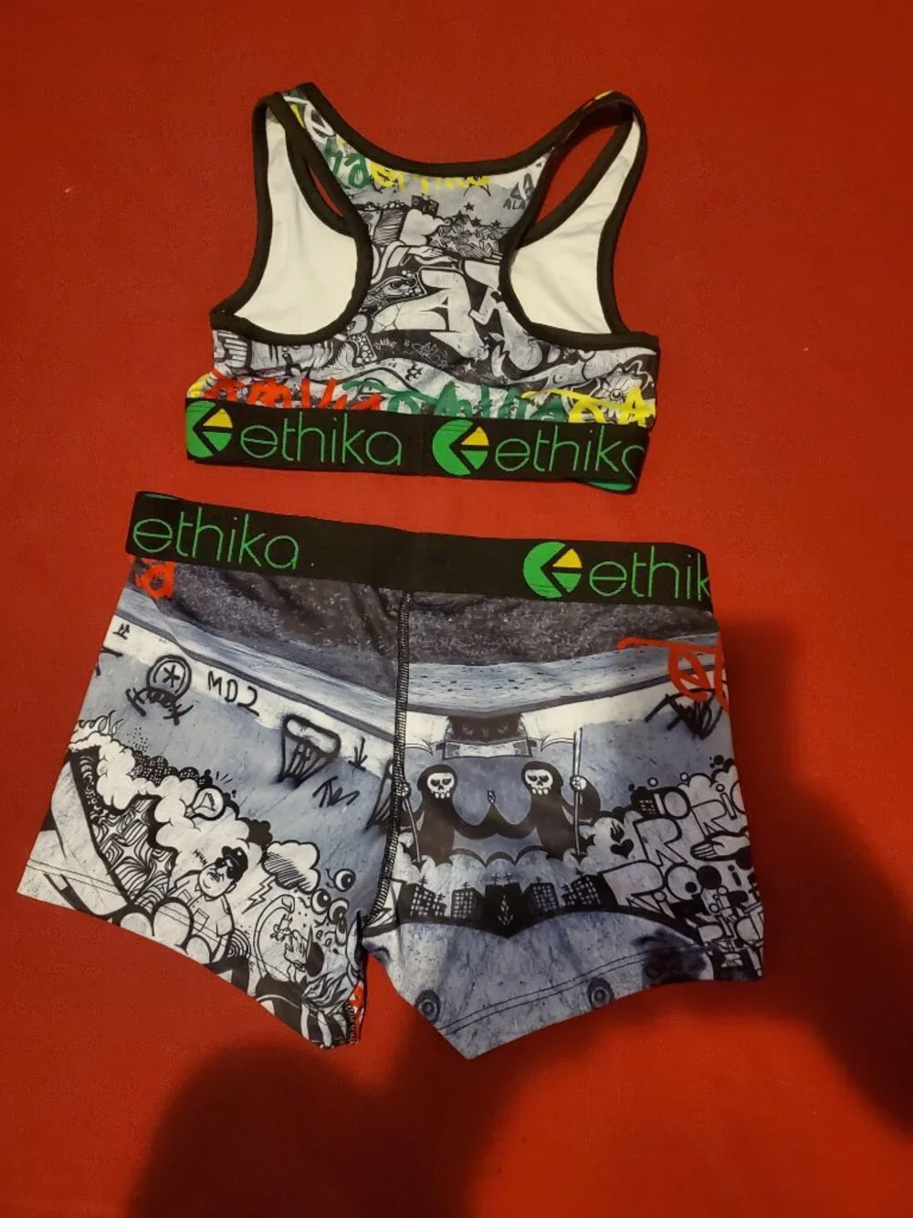 NEW ETHIKA MATCHING SET 139885 BRA AND BOY SHORTS COMBO
